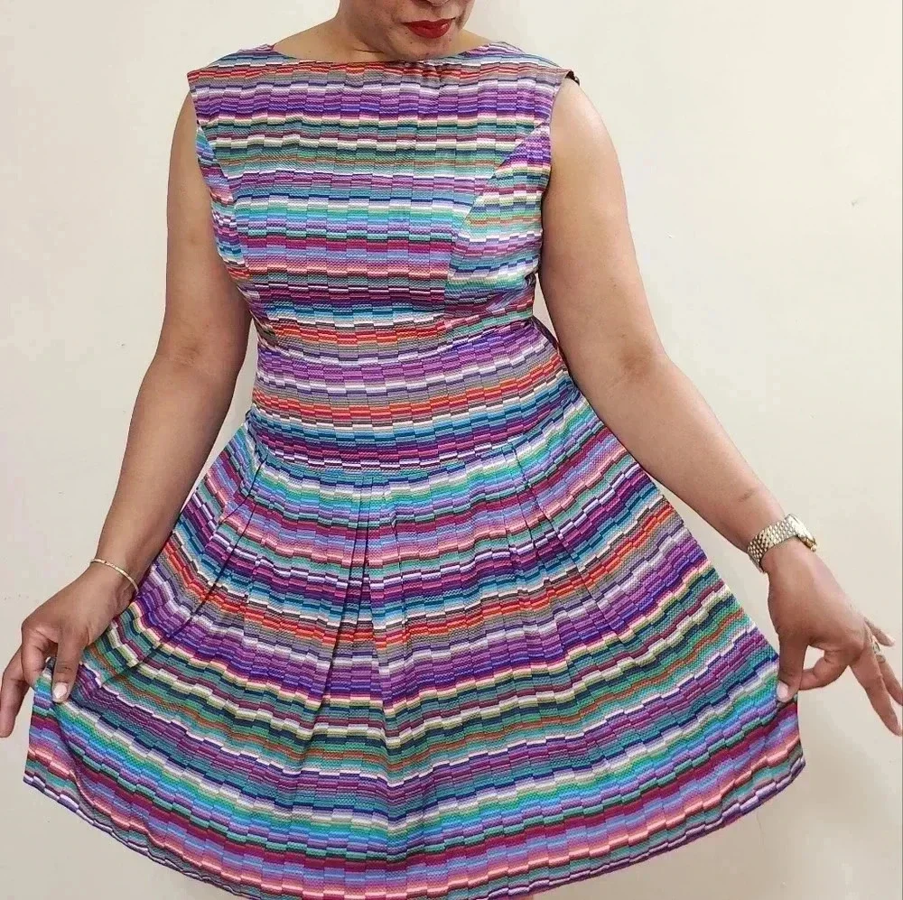 Shoshanna-Multicolor Striped Dress